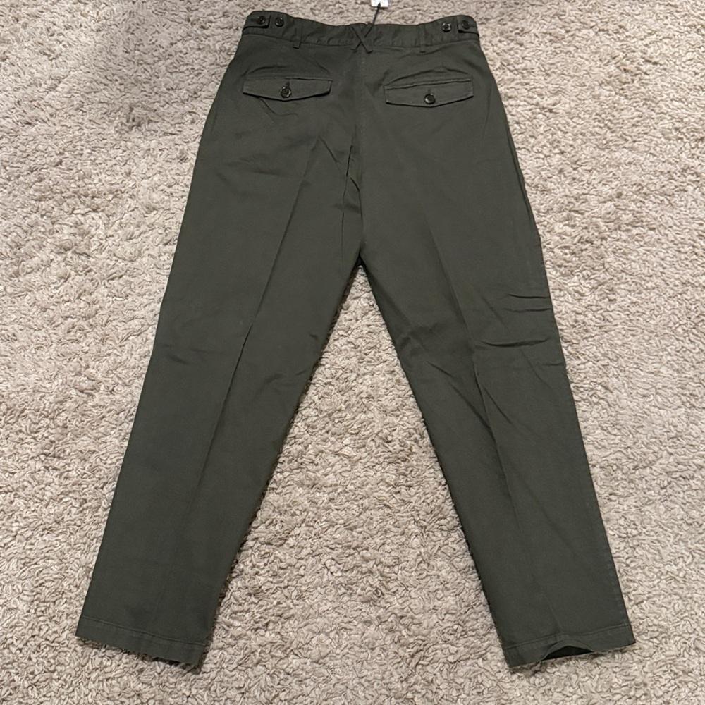 NWT Alex Mill Men's Flat Front Pant in Chino Military Olive Size 34 Waist - Picture 4 of 7